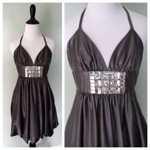 CACHE Purple Rhinestone Formal Party Bubble Dress